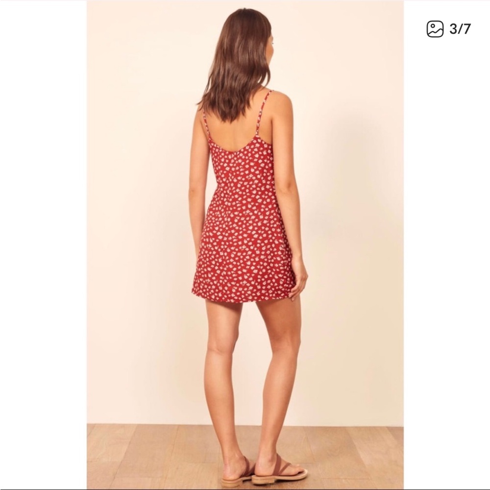 Reformation Red Floral Mini Dress - Picture 2 of 7